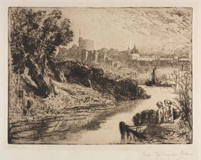Framed Print : Windsor Castle, 1878. Creator: Francis Seymour Haden (British, 1818-1910) Framed Print : Windsor Castle, 1878. Creator: Francis Seymour Haden (British, 1818-1910)