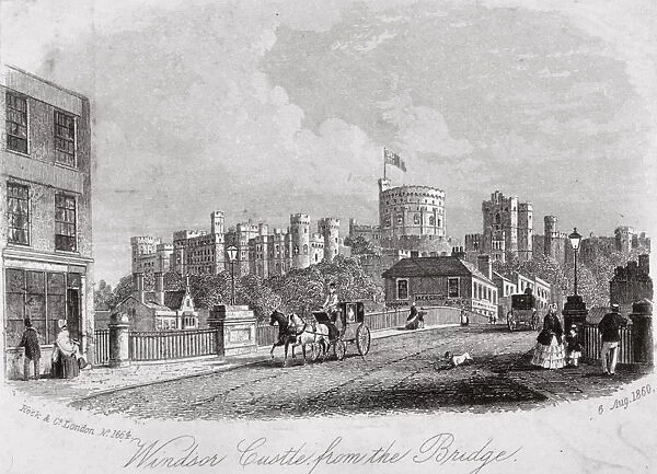 Windsor Castle, Berkshire, from the bridge, 1860