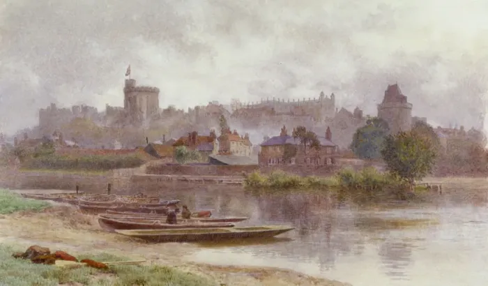 Framed Print : Windsor Castle in the Gloom, c1874-1914. Artist: Newton Benett Framed Print : Windsor Castle in the Gloom, c1874-1914. Artist: Newton Benett