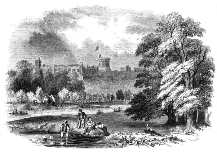 Framed Print : Windsor Castle from the river, 1844. Creator: Unknown Framed Print : Windsor Castle from the river, 1844. Creator: Unknown