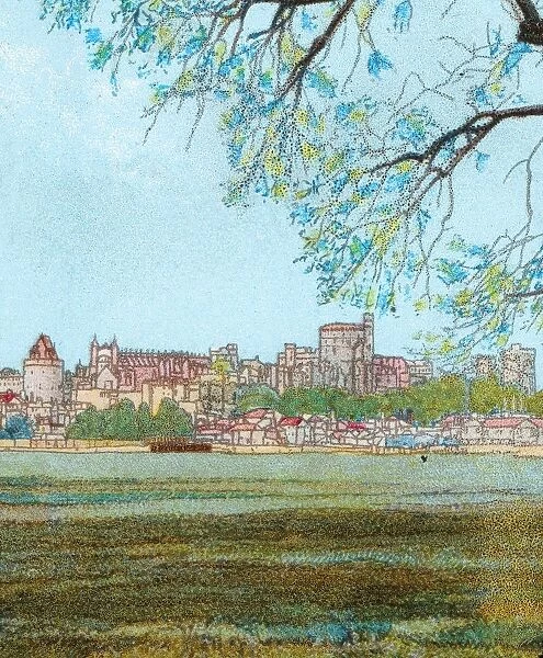 Windsor Castle from the Thames, c1902