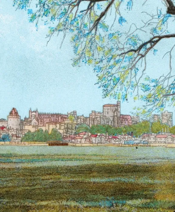 Framed Print : Windsor Castle from the Thames, c1902 Framed Print : Windsor Castle from the Thames, c1902