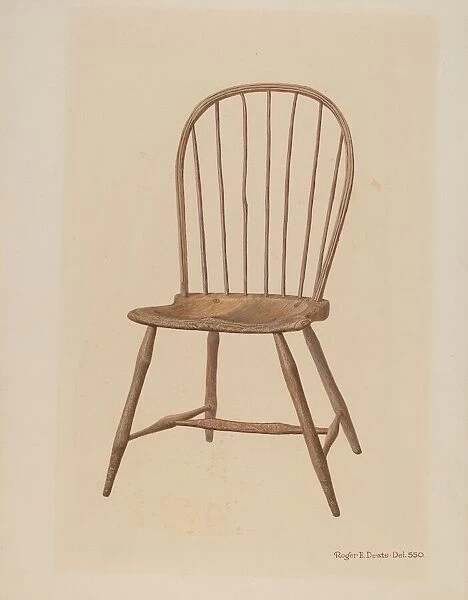 Windsor Comb-Back Chair, 1940. Creator: Roger Deats