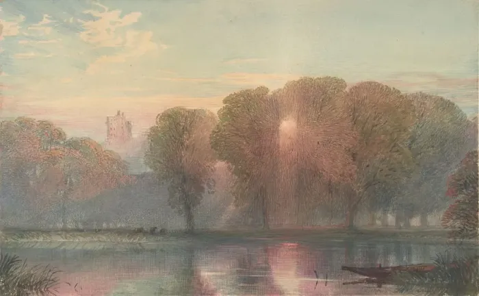 Framed Print : Windsor from Datchet, 1870-78. Creator: William Collingwood Smith Framed Print : Windsor from Datchet, 1870-78. Creator: William Collingwood Smith