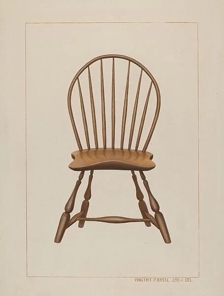 Windsor Fan-back Chair, c. 1938. Creator: Vincent P. Rosel