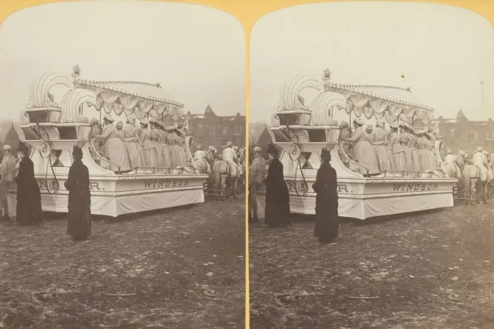 Framed Print : Windsor Toboggan Club Float, 1886  /  88. Creator: Henry Hamilton Bennett