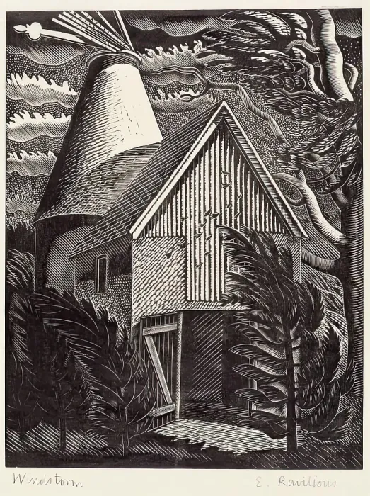 Framed Print : Windstorm, 1926. Creator: Eric Ravilious Framed Print : Windstorm, 1926. Creator: Eric Ravilious