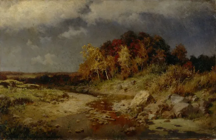 Framed Print : Windy Autumn Day, 1903. Artist: Kiselev, Alexander Alexeyevich (1855-after 1918) Framed Print : Windy Autumn Day, 1903. Artist: Kiselev, Alexander Alexeyevich (1855-after 1918)