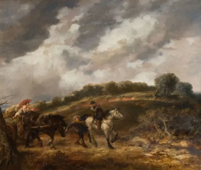 Framed Print : A Windy Day, 1885. Creator: Sir John Gilbert Framed Print : A Windy Day, 1885. Creator: Sir John Gilbert
