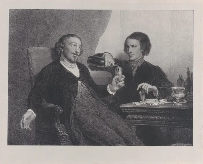 Framed Print : The Wine, 1840. Creator: Francois-Joseph-Aimede Lemud Framed Print : The Wine, 1840. Creator: Francois-Joseph-Aimede Lemud