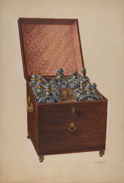 Framed Print : Wine Chest, c. 1937. Creator: Charles Bowman