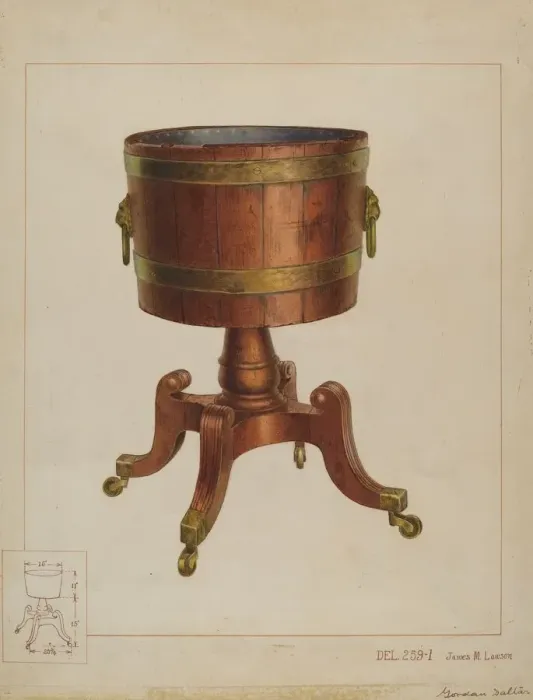 Framed Print : Wine Cooler, c. 1937. Creator: James M. Lawson