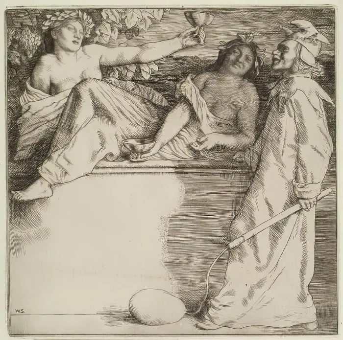 Framed Print : The Wine Drinkers, 1904. Creator: William Strang Framed Print : The Wine Drinkers, 1904. Creator: William Strang