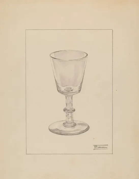 Framed Print : Wine Glass, c. 1936. Creator: Frank Fumagalli Framed Print : Wine Glass, c. 1936. Creator: Frank Fumagalli