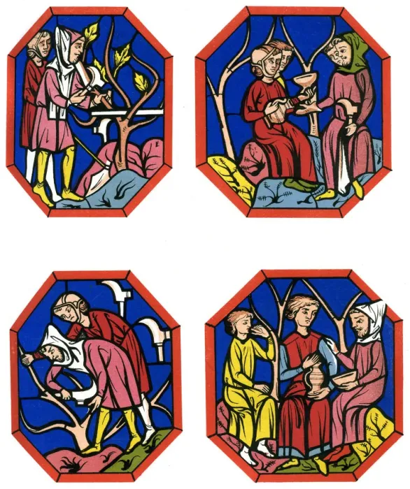 Framed Print : Wine making, 13th century (1849). Artist: Thurwanger Freres Framed Print : Wine making, 13th century (1849). Artist: Thurwanger Freres