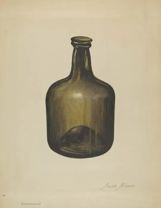 Framed Print : Wine or Spirits Bottle, c. 1936. Creator: Anna Aloisi Framed Print : Wine or Spirits Bottle, c. 1936. Creator: Anna Aloisi