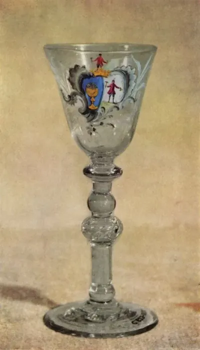 Framed Print : Wineglass painted by William Beilby, mid 18th century, (1946). Creator: Unknown Framed Print : Wineglass painted by William Beilby, mid 18th century, (1946). Creator: Unknown