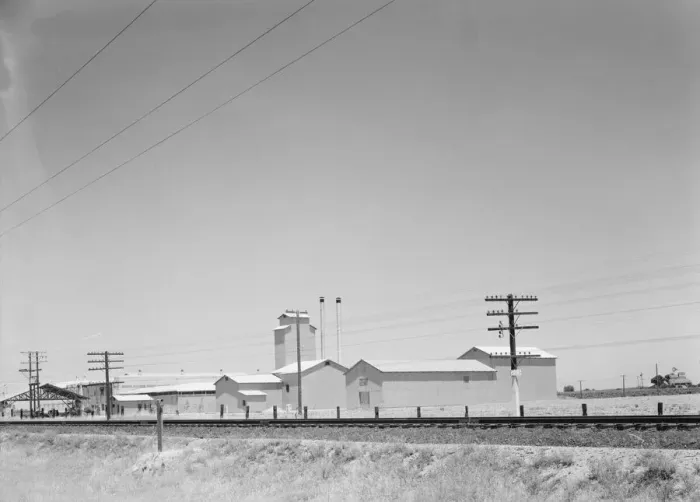 Framed Print : Winery belonging to Muscat Cooperative, on US 99. between Tulare and Fresno, California, 1939. Creator: Dorothea Lange Framed Print : Winery belonging to Muscat Cooperative, on US 99. between Tulare and Fresno, California, 1939. Creator: Dorothea Lange