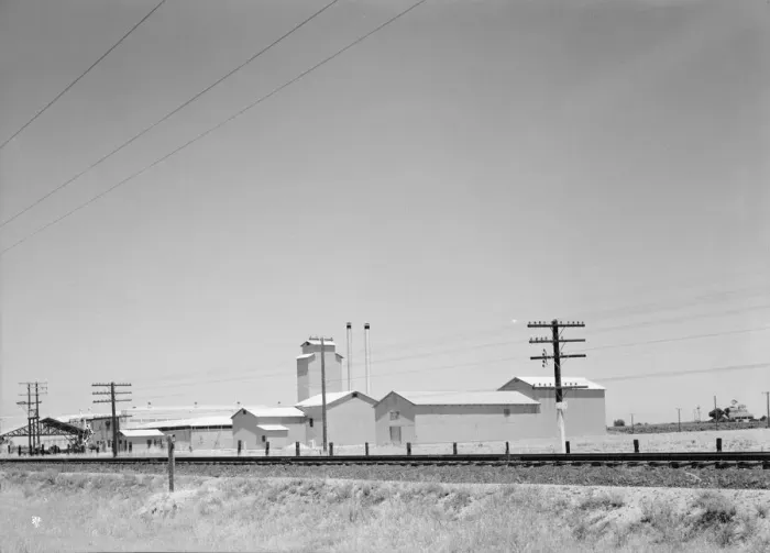 Framed Print : Winery belonging to Muscat Cooperative, on US 99. between Tulare and Fresno, California, 1939. Creator: Dorothea Lange Framed Print : Winery belonging to Muscat Cooperative, on US 99. between Tulare and Fresno, California, 1939. Creator: Dorothea Lange