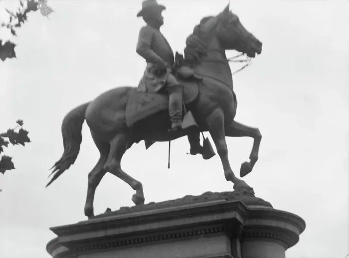 Framed Print : Winfield Scott Hancock - Equestrian statues in Washington, D.C. between 1911 and 1942. Creator: Arnold Genthe Framed Print : Winfield Scott Hancock - Equestrian statues in Washington, D.C. between 1911 and 1942. Creator: Arnold Genthe