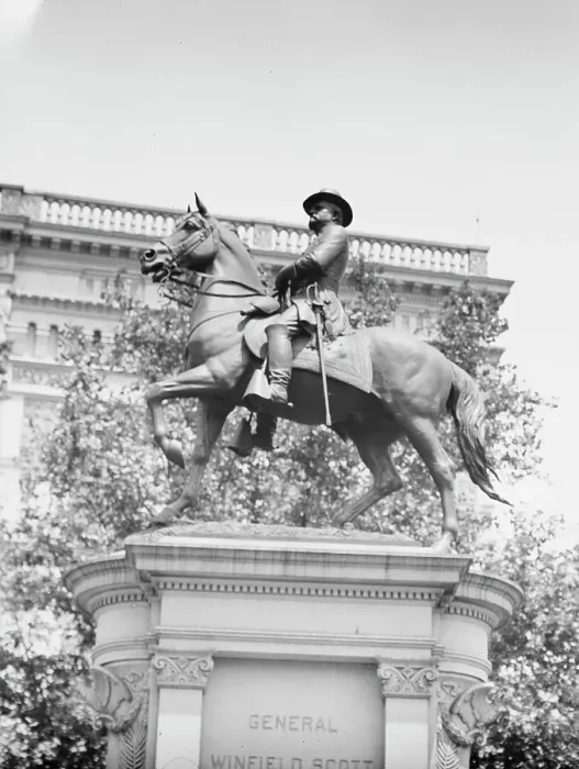 Framed Print : Winfield Scott Hancock - Equestrian statues in Washington, D.C. between 1911 and 1942. Creator: Arnold Genthe Framed Print : Winfield Scott Hancock - Equestrian statues in Washington, D.C. between 1911 and 1942. Creator: Arnold Genthe