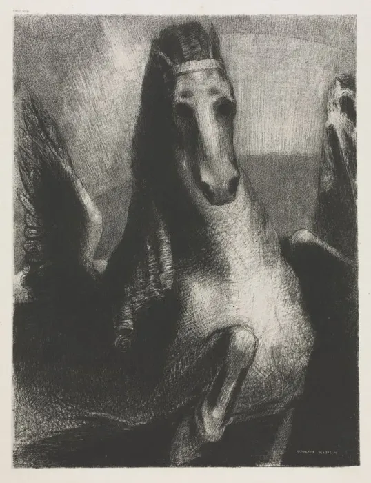 Framed Print : The Wing, 1893. Creator: Becquet (French); Odilon Redon (French, 1840-1916) Framed Print : The Wing, 1893. Creator: Becquet (French); Odilon Redon (French, 1840-1916)
