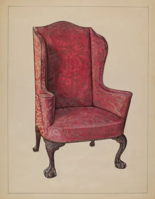 Framed Print : Wing Chair, 1936. Creator: M. Rosenshield-von-Paulin Framed Print : Wing Chair, 1936. Creator: M. Rosenshield-von-Paulin