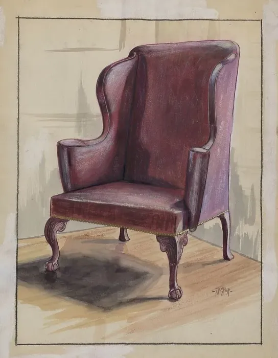 Framed Print : Wing Chair, c. 1936. Creator: Michael Trekur