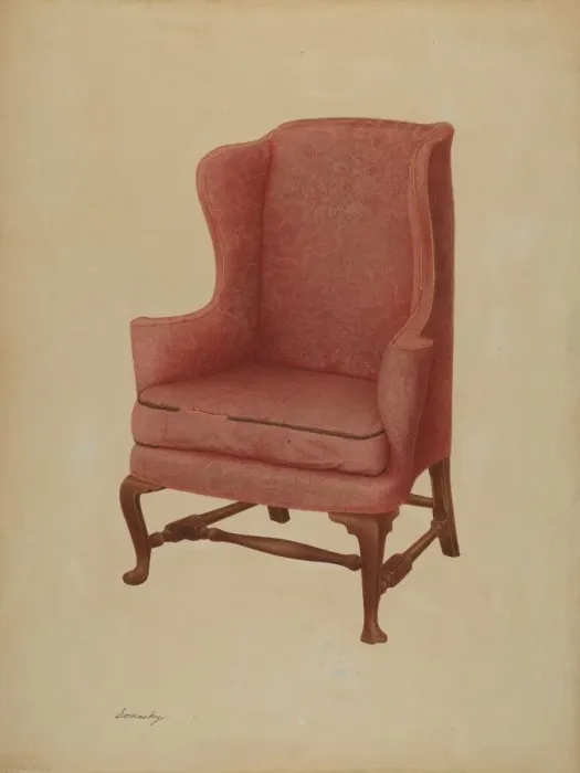 Framed Print : Wing Chair, c. 1941. Creator: Isidore Sovensky Framed Print : Wing Chair, c. 1941. Creator: Isidore Sovensky