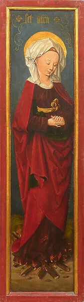 Wing of a triptych: Saint Afra at the stake, c. 1497. Creator: Master of Augsburg (active ca 1497)
