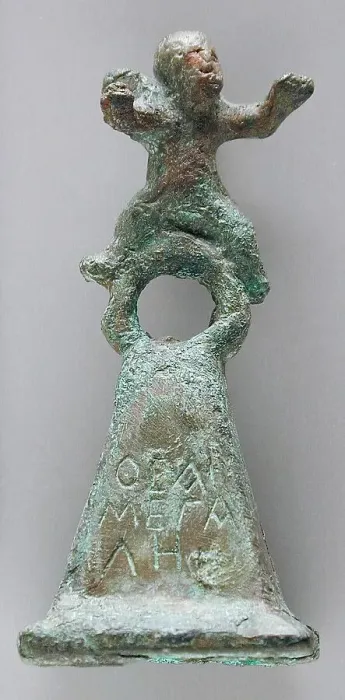 Framed Print : Winged Cupid Figurine on a Pyramidial Base, Roman Period (30 BCE-395 CE) or later. Creator: Unknown Framed Print : Winged Cupid Figurine on a Pyramidial Base, Roman Period (30 BCE-395 CE) or later. Creator: Unknown