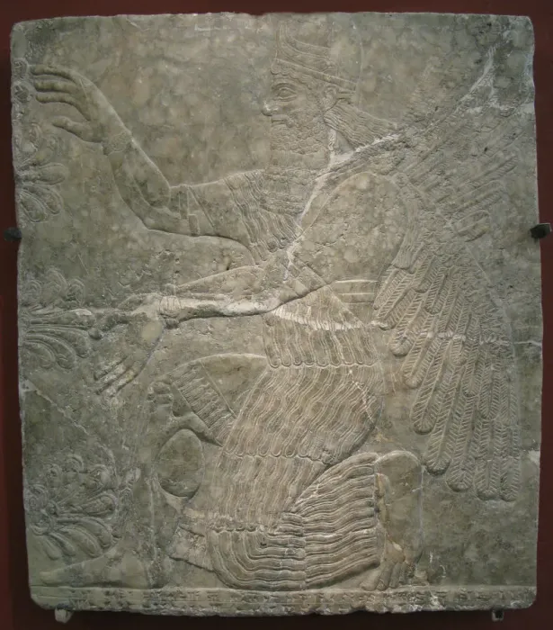 Framed Print : Winged deity by the sacred tree. Relief from the palace of Ashurnasirpal II at Kalhu, Nimrud, 9th century BC. Artist: Assyrian Art Framed Print : Winged deity by the sacred tree. Relief from the palace of Ashurnasirpal II at Kalhu, Nimrud, 9th century BC. Artist: Assyrian Art