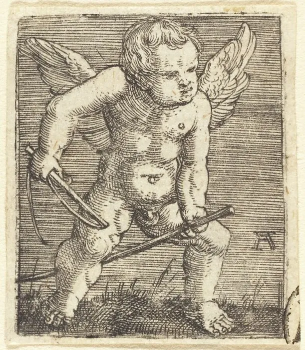Framed Print : Winged Genii with Hobby Horse and Whip, c. 1520. Creator: Albrecht Altdorfer Framed Print : Winged Genii with Hobby Horse and Whip, c. 1520. Creator: Albrecht Altdorfer