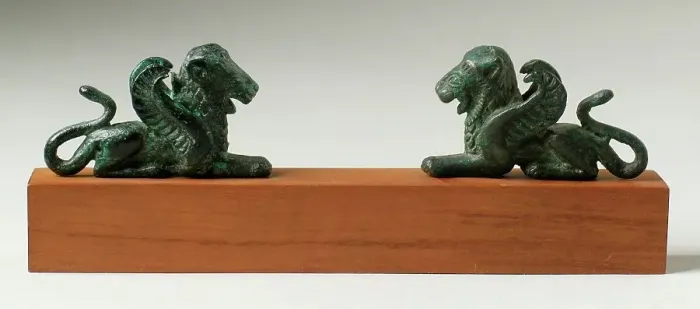 Framed Print : Two Winged Lions, c.500 B.C.. Creator: Unknown Framed Print : Two Winged Lions, c.500 B.C.. Creator: Unknown
