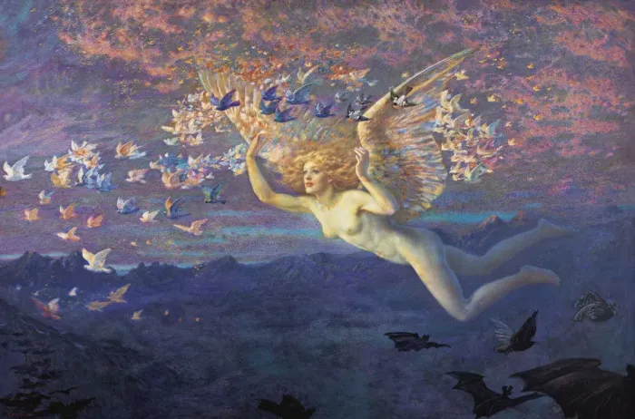 Framed Print : Wings of the Morning. Artist: Hughes, Edward Robert (1851-1914) Framed Print : Wings of the Morning. Artist: Hughes, Edward Robert (1851-1914)