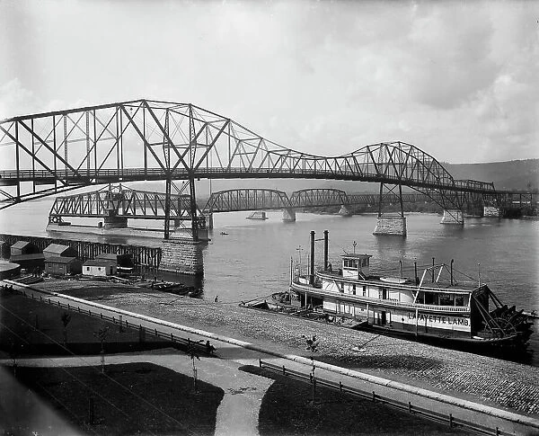 Winona bridges over the Mississippi, c1898. Creator: Unknown