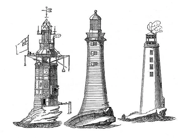 Winstanley, Smeaton and Rudyerd lighthouses, (1833)