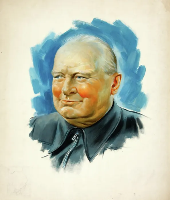Framed Print : Winston Churchill, between 1939 and 1946. Creators: Central Office of Information, Unknown Framed Print : Winston Churchill, between 1939 and 1946. Creators: Central Office of Information, Unknown