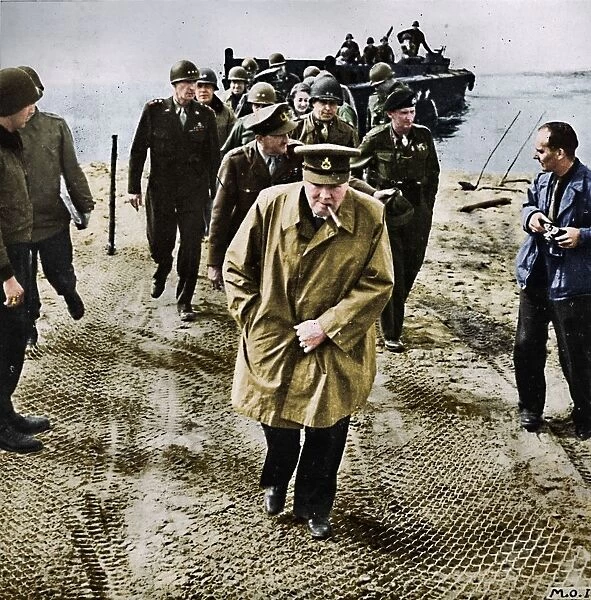 Winston Churchill across the Rhine. Outwards into Germany! Onwards to Victory!, 1945