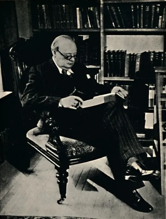 Framed Print : Winston Spencer Churchill in His Library, 1945. Creator: Unknown Framed Print : Winston Spencer Churchill in His Library, 1945. Creator: Unknown