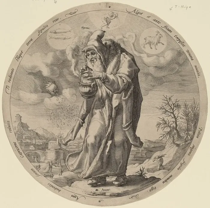 Framed Print : Winter, 1589. Creator: Jacob Matham Framed Print : Winter, 1589. Creator: Jacob Matham