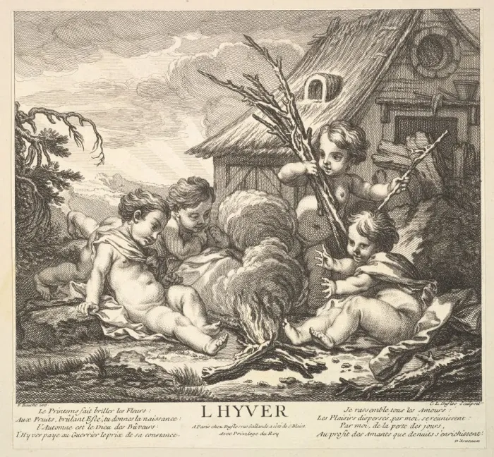 Framed Print : Winter, 1735-86. Creator: Claude Augustin Duflos le Jeune Framed Print : Winter, 1735-86. Creator: Claude Augustin Duflos le Jeune