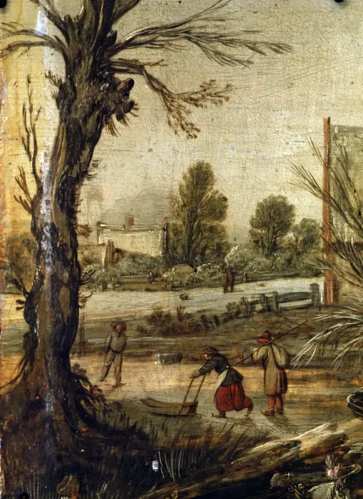 Framed Print : Winter, 17th century. Artist: Esaias van de Velde Framed Print : Winter, 17th century. Artist: Esaias van de Velde