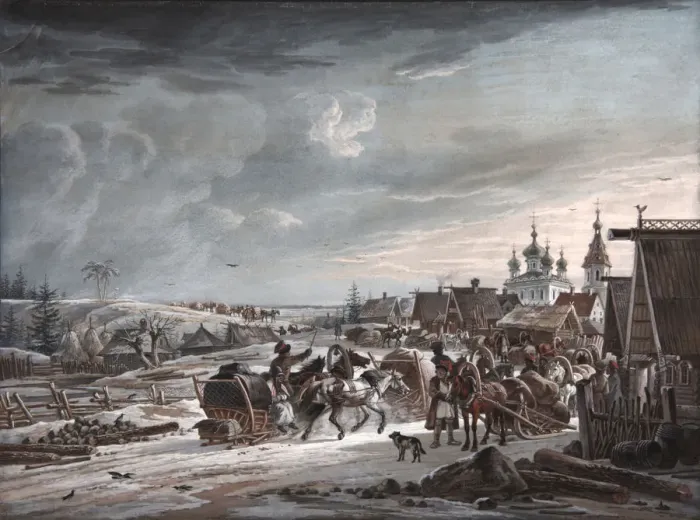 Framed Print : Winter, 1825. Artist: Orlowski, Alexander Osipovich (1777-1832) Framed Print : Winter, 1825. Artist: Orlowski, Alexander Osipovich (1777-1832)