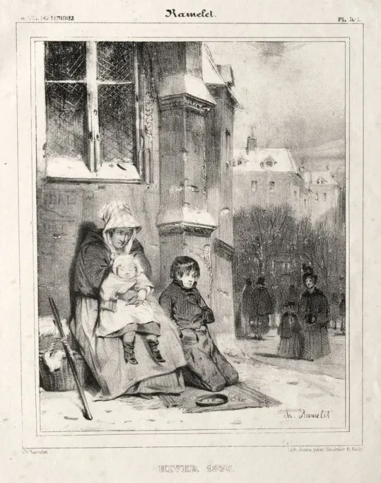 Framed Print : Winter, 1836. Creator: Charles Ramelet (French, 1805-1851) Framed Print : Winter, 1836. Creator: Charles Ramelet (French, 1805-1851)