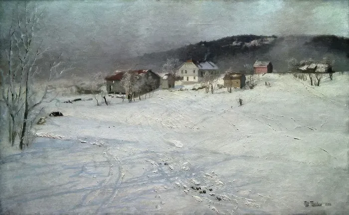 Framed Print : Winter, 1886. Creator: Frits Thaulow Framed Print : Winter, 1886. Creator: Frits Thaulow