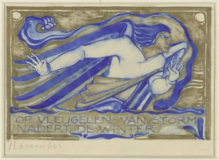 Framed Print : The Winter is approaching on the wing of the storm, November, c. 1929. Creator: Willem Arondeus Framed Print : The Winter is approaching on the wing of the storm, November, c. 1929. Creator: Willem Arondeus