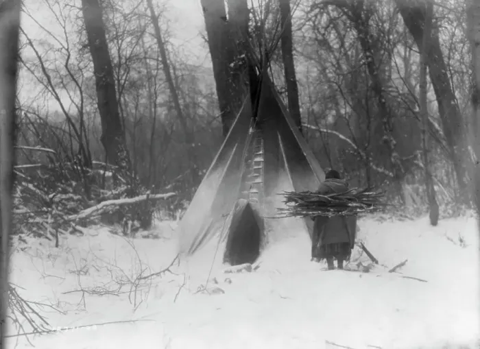 Framed Print : Winter-Apsaroke, c1908. Creator: Edward Sheriff Curtis Framed Print : Winter-Apsaroke, c1908. Creator: Edward Sheriff Curtis
