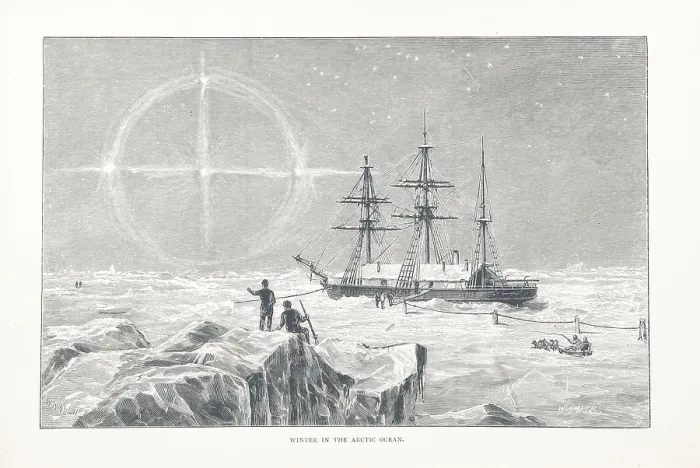 Framed Print : Winter in the Arctic Ocean, 1882. Creators: Walter William May, Edward Whymper Framed Print : Winter in the Arctic Ocean, 1882. Creators: Walter William May, Edward Whymper