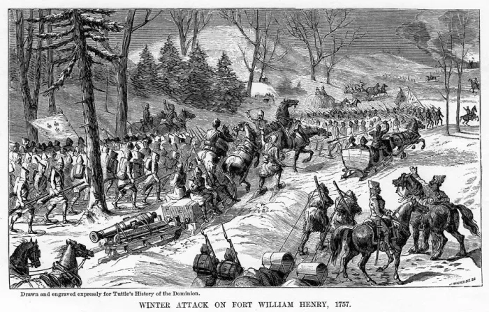 Framed Print : Winter Attack on Fort William Henry, New York State, 1757, (c1877)